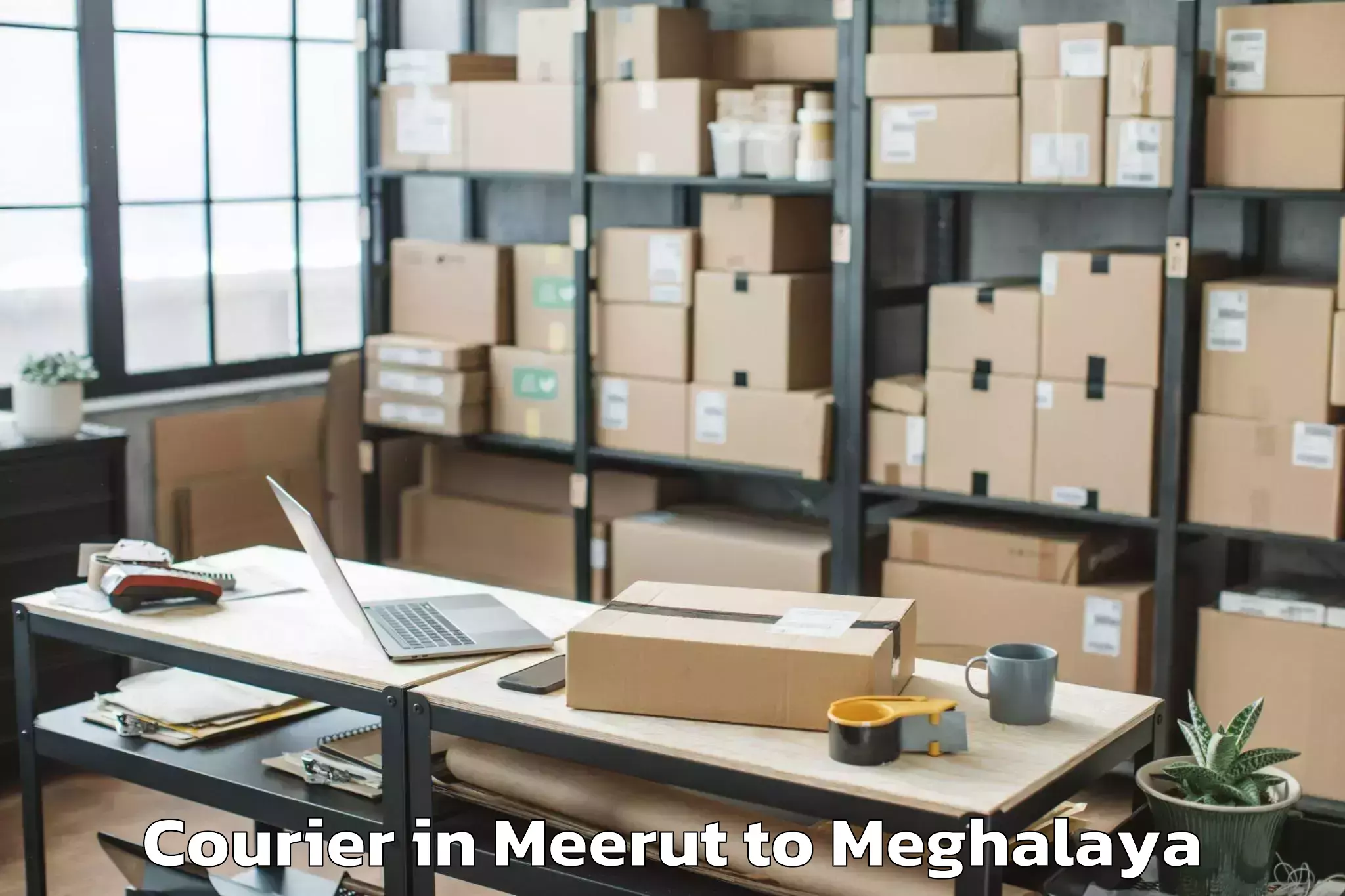 Easy Meerut to Umling Courier Booking